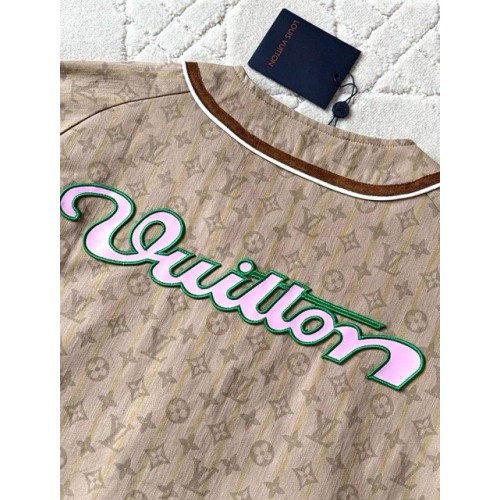 LV 2025SS Early Spring New Denim Short Sleeves - Light Brown LV 2025SS Early Spring New Denim Short Sleeves - Light Brown