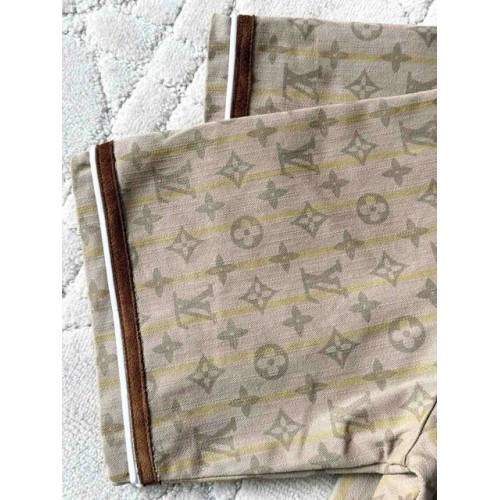 LV 2025SS Early Spring New Denim Short Sleeves - Light Brown LV 2025SS Early Spring New Denim Short Sleeves - Light Brown