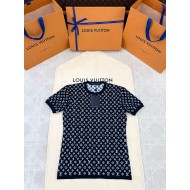 LV 2025SS Early Spring New Full Jacquard Logo Short Sleeve Pure Wool