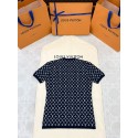 LV 2025SS Early Spring New Full Jacquard Logo Short Sleeve Pure Wool