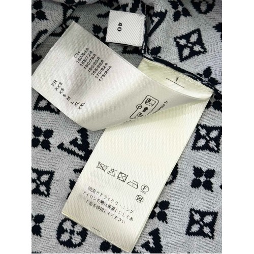 LV 2025SS Early Spring New Full Jacquard Logo Short Sleeve Pure Wool