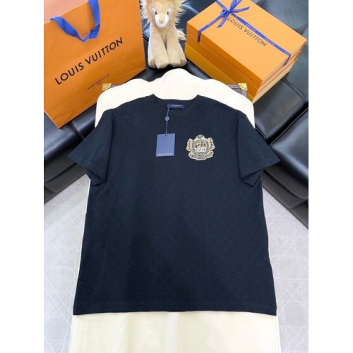 LV 2025SS Golden Dog Seal Round Neck Short Sleeve