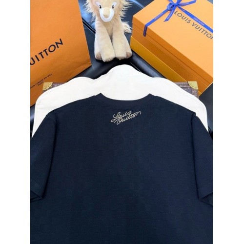 LV 2025SS Golden Dog Seal Round Neck Short Sleeve LV 2025SS Golden Dog Seal Round Neck Short Sleeve