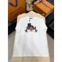 LV 2025SS Pearl and Diamond Embroidered Short Sleeve - White LV 2025SS Pearl and Diamond Embroidered Short Sleeve - White