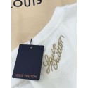 LV 2025SS Pearl and Diamond Embroidered Short Sleeve - White LV 2025SS Pearl and Diamond Embroidered Short Sleeve - White