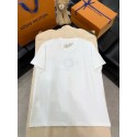 LV 2025SS Pearl and Diamond Embroidered Short Sleeve - White LV 2025SS Pearl and Diamond Embroidered Short Sleeve - White