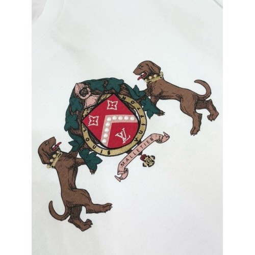 LV 2025SS Pearl and Diamond Embroidered Short Sleeve - White LV 2025SS Pearl and Diamond Embroidered Short Sleeve - White