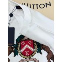LV 2025SS Pearl and Diamond Embroidered Short Sleeve - White LV 2025SS Pearl and Diamond Embroidered Short Sleeve - White