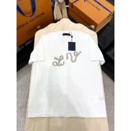 LV 2025SS Pearlescent Gauze Badge Short Sleeve