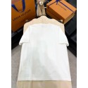 LV 2025SS Pearlescent Gauze Badge Short Sleeve LV 2025SS Pearlescent Gauze Badge Short Sleeve