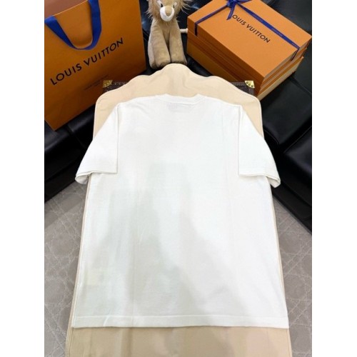 LV 2025SS Pearlescent Gauze Badge Short Sleeve