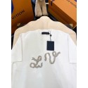 LV 2025SS Pearlescent Gauze Badge Short Sleeve LV 2025SS Pearlescent Gauze Badge Short Sleeve