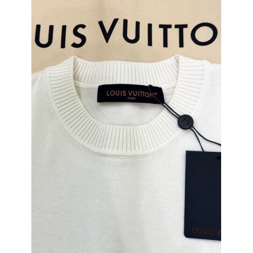 LV 2025SS Pearlescent Gauze Badge Short Sleeve LV 2025SS Pearlescent Gauze Badge Short Sleeve