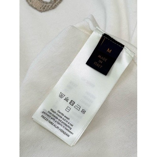 LV 2025SS Pearlescent Gauze Badge Short Sleeve LV 2025SS Pearlescent Gauze Badge Short Sleeve
