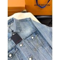 LV 2025SS Pocket Embroidery Washed Denim Jacket - Light Blue LV 2025SS Pocket Embroidery Washed Denim Jacket - Light Blue
