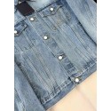 LV 2025SS Pocket Embroidery Washed Denim Jacket - Light Blue LV 2025SS Pocket Embroidery Washed Denim Jacket - Light Blue