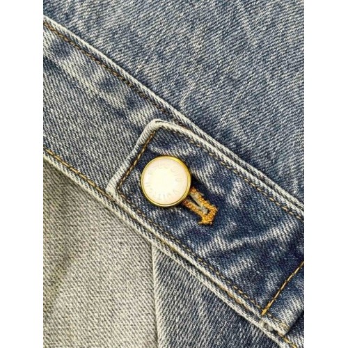 LV 2025SS Pocket Embroidery Washed Denim Jacket - Light Blue LV 2025SS Pocket Embroidery Washed Denim Jacket - Light Blue