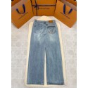 LV 2025SS Pocket Embroidery Washed Jeans - Light Blue LV 2025SS Pocket Embroidery Washed Jeans - Light Blue