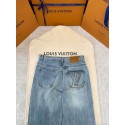 LV 2025SS Pocket Embroidery Washed Jeans - Light Blue LV 2025SS Pocket Embroidery Washed Jeans - Light Blue