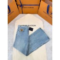 LV 2025SS Pocket Embroidery Washed Jeans - Light Blue LV 2025SS Pocket Embroidery Washed Jeans - Light Blue