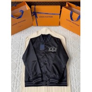 LV 2025SS Rhinestone Coat Jacket - Black