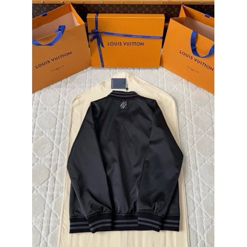 LV 2025SS Rhinestone Coat Jacket - Black
