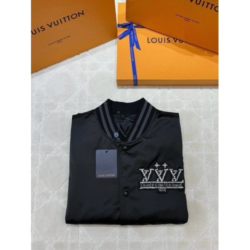 LV 2025SS Rhinestone Coat Jacket - Black LV 2025SS Rhinestone Coat Jacket - Black