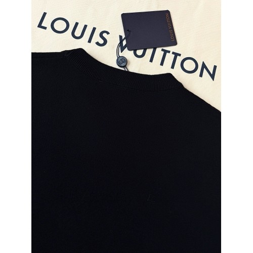 LV 2025SS Rhinestone Gradient Short Sleeve - Black