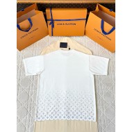 LV 2025SS Rhinestone Gradient Short Sleeve - White