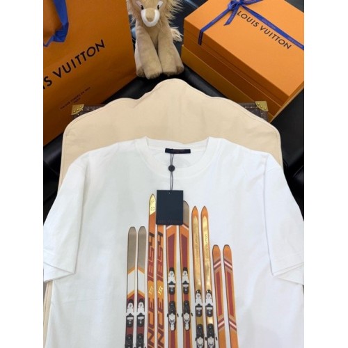 LV 2025SS Skateboard Print Short Sleeve - White LV 2025SS Skateboard Print Short Sleeve - White