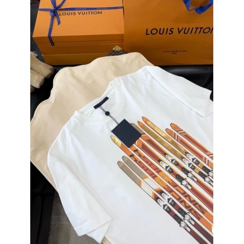 LV 2025SS Skateboard Print Short Sleeve - White LV 2025SS Skateboard Print Short Sleeve - White
