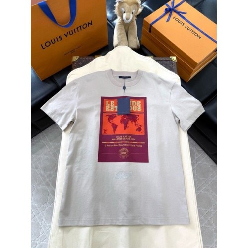 LV 2025SS World Map Art Pattern Series Short Sleeve - White