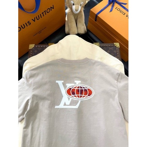 LV 2025SS World Map Art Pattern Series Short Sleeve - White LV 2025SS World Map Art Pattern Series Short Sleeve - White