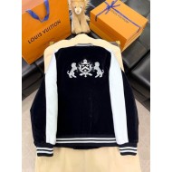 LV 2025SS Year of the Snake Embroidered Velvet Baseball Jacket