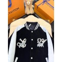 LV 2025SS Year of the Snake Embroidered Velvet Baseball Jacket LV 2025SS Year of the Snake Embroidered Velvet Baseball Jacket