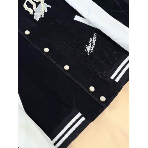 LV 2025SS Year of the Snake Embroidered Velvet Baseball Jacket LV 2025SS Year of the Snake Embroidered Velvet Baseball Jacket