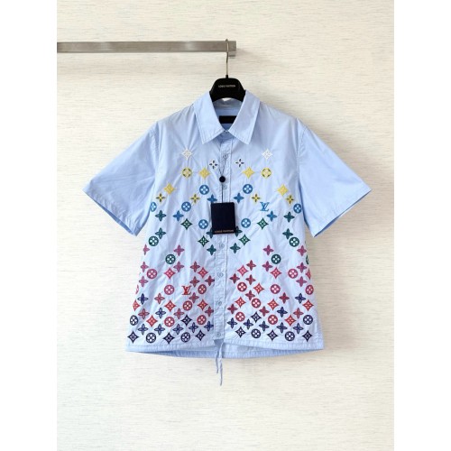 LV 25SS Colorful Hollow Embossed Shirt