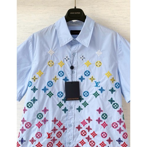 LV 25SS Colorful Hollow Embossed Shirt