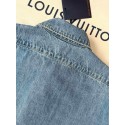 LV 25SS Custom-Dyed Denim Short-Sleeves with Pocket Embroidery LV 25SS Custom-Dyed Denim Short-Sleeves with Pocket Embroidery
