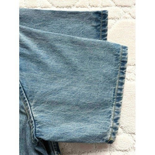 LV 25SS Custom-dyed Pocket Embroidery Denim Short Sleeve - BLUE LV 25SS Custom-dyed Pocket Embroidery Denim Short Sleeve - BLUE