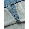 LV 25SS Custom-dyed Pocket Embroidery Denim Short Sleeve - BLUE LV 25SS Custom-dyed Pocket Embroidery Denim Short Sleeve - BLUE