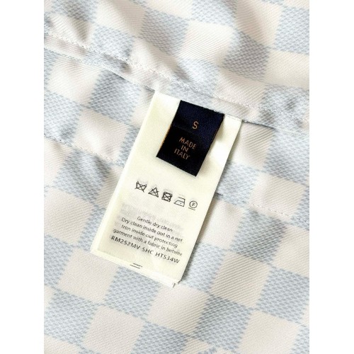 LV 25SS Early Srping New Colour Checkerboard Short Sleeve Shirt