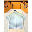 LV 25SS Early Srping New Colour Checkerboard Short Sleeve Shirt