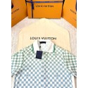 LV 25SS Early Srping New Colour Checkerboard Short Sleeve Shirt