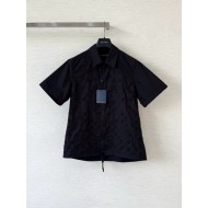 LV 25SS Hollow Pattern Shirt - Black
