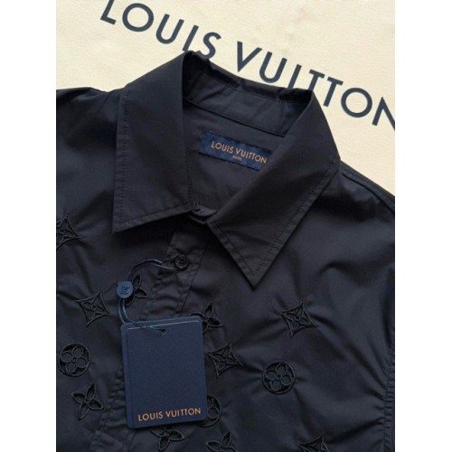 LV 25SS Hollow Pattern Shirt - Black LV 25SS Hollow Pattern Shirt - Black