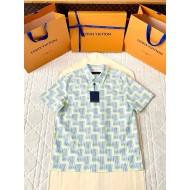 LV 25SS Ladder Check Print Short Sleeve Shirt