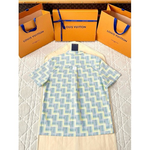 LV 25SS Ladder Check Print Short Sleeve Shirt LV 25SS Ladder Check Print Short Sleeve Shirt
