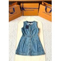 LV 25SS Nautical Collection Women's Collarless Denim Dress LV 25SS Nautical Collection Women's Collarless Denim Dress