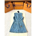 LV 25SS Nautical Collection Women's Collarless Denim Dress LV 25SS Nautical Collection Women's Collarless Denim Dress
